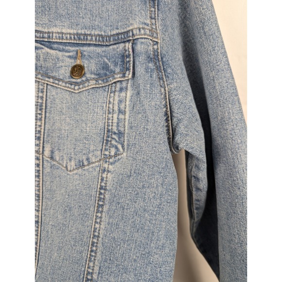 April Cornell Denim Jacket Floral Button Western Country Boho Indie Festival - Picture 6 of 10